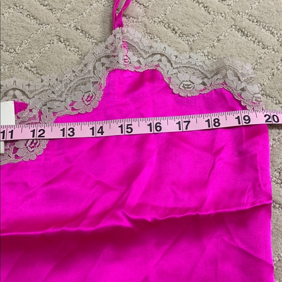 Y2K kate spade Hot Pink Chemise with Beige Lace Large - Picture 8 of 11